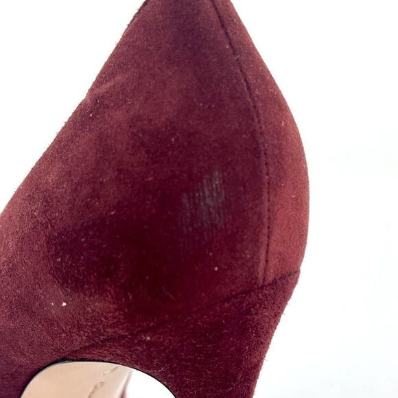 Gianvito Rossi Suede Peep Toe Stiletto Pumps in Red Size 40/9.5 - Picture 12 of 12